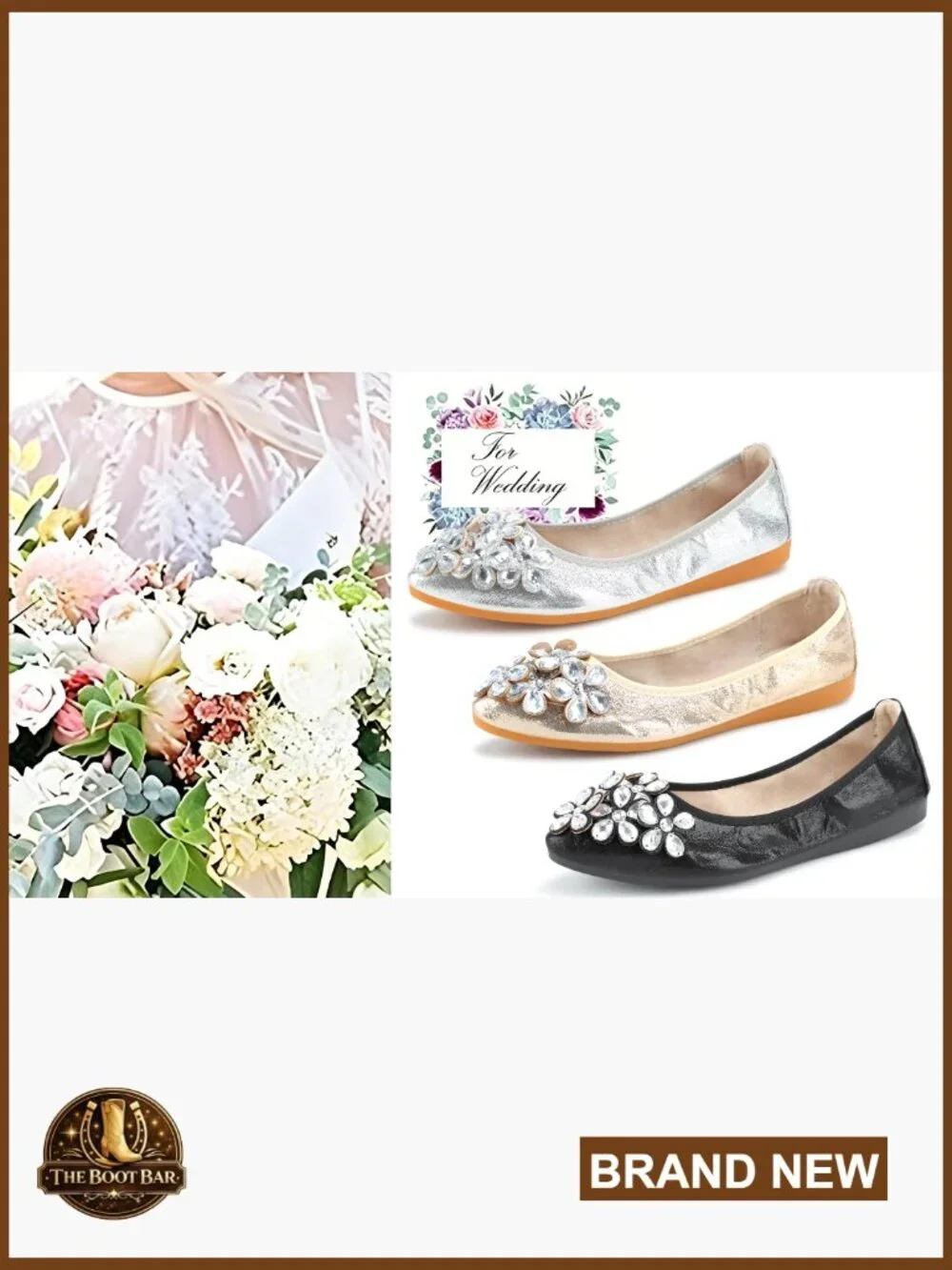 Rhinestone Ballet Flats Foldable Comfort Slip On Wedding Shoes Sparkly Pointed